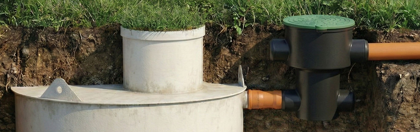 Nádrž s filtrační šachtou před nádrží_190x60